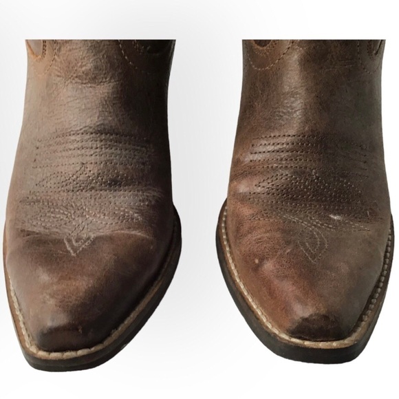 Rawhide Ladies 12” Brown Scalloped Top Western Boots 5151 - Picture 3 of 13